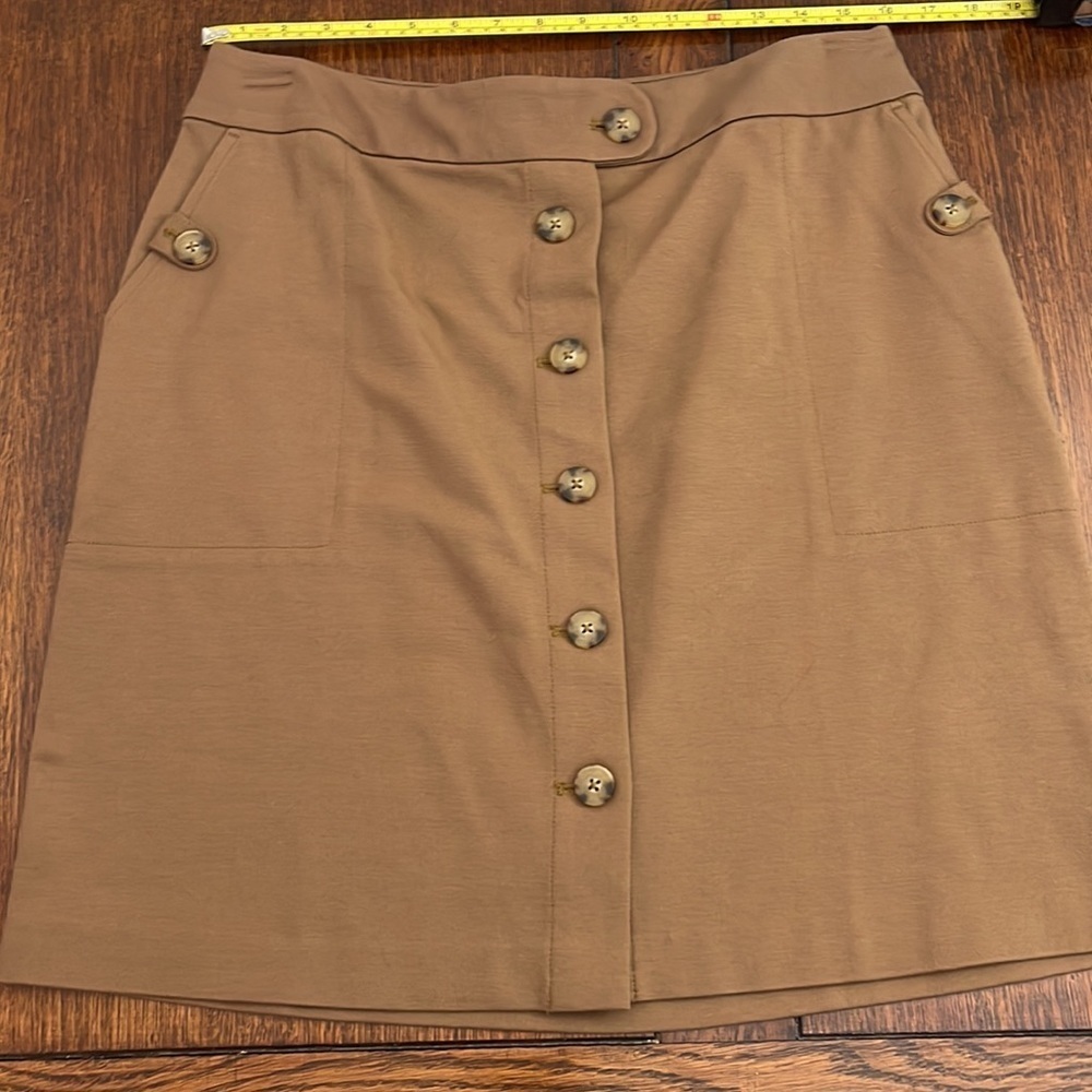 J. Jill Brown Button-Front Pencil Skirt - Picture 4 of 7